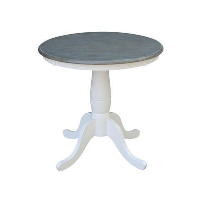 30" Round Pedestal Dining Table with 2 Madrid Ladderback Chairs