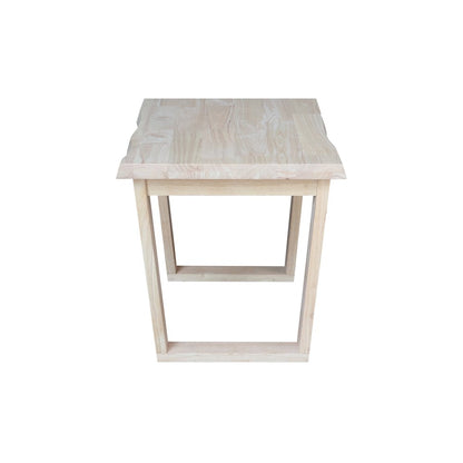 Live Edge Solid Wood End Table, Unfinished