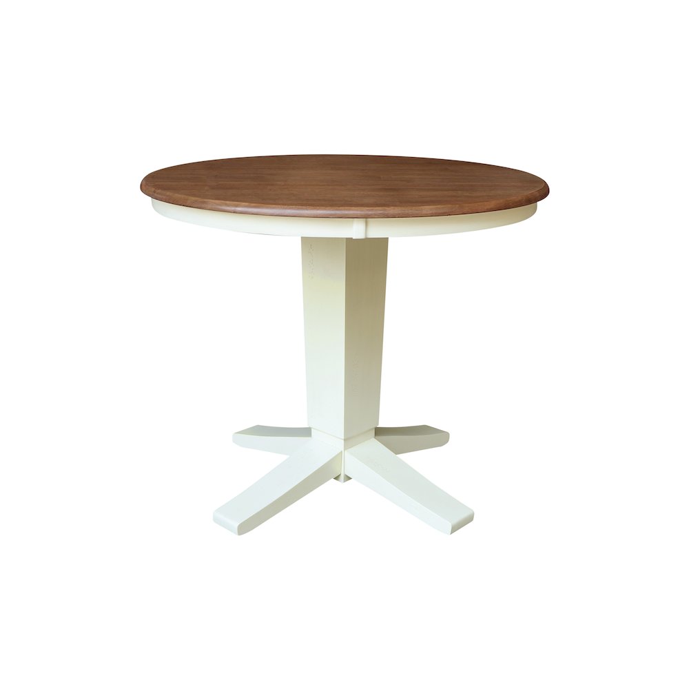 36" Solid Wood Round Top Dining Table with 4 Chairs