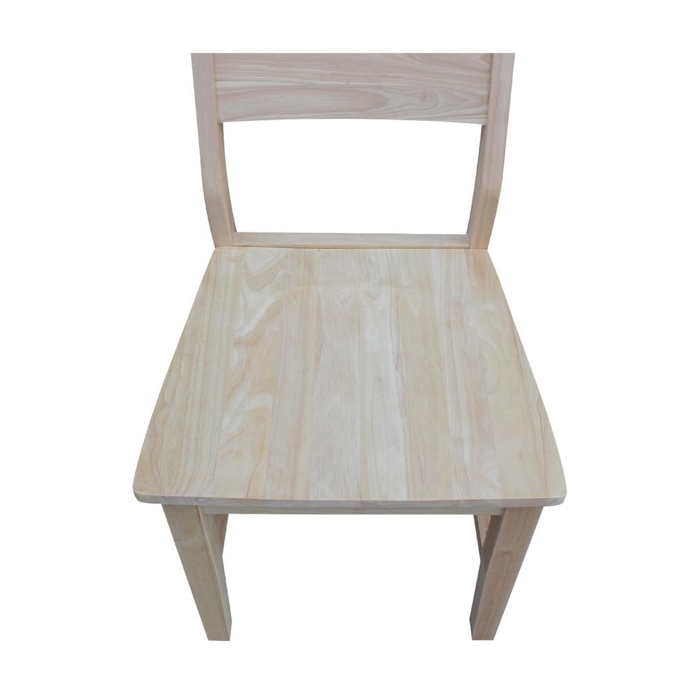 Set of Two Aspen Panel Chairs, Unfinished