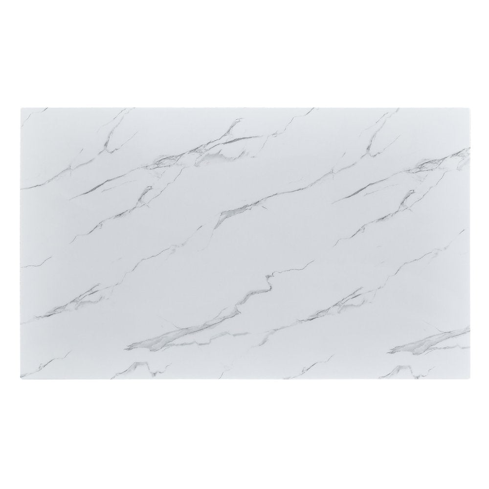 Best Quality Furniture Glass With White Marble Wrap Dining Set And Gray Chairs