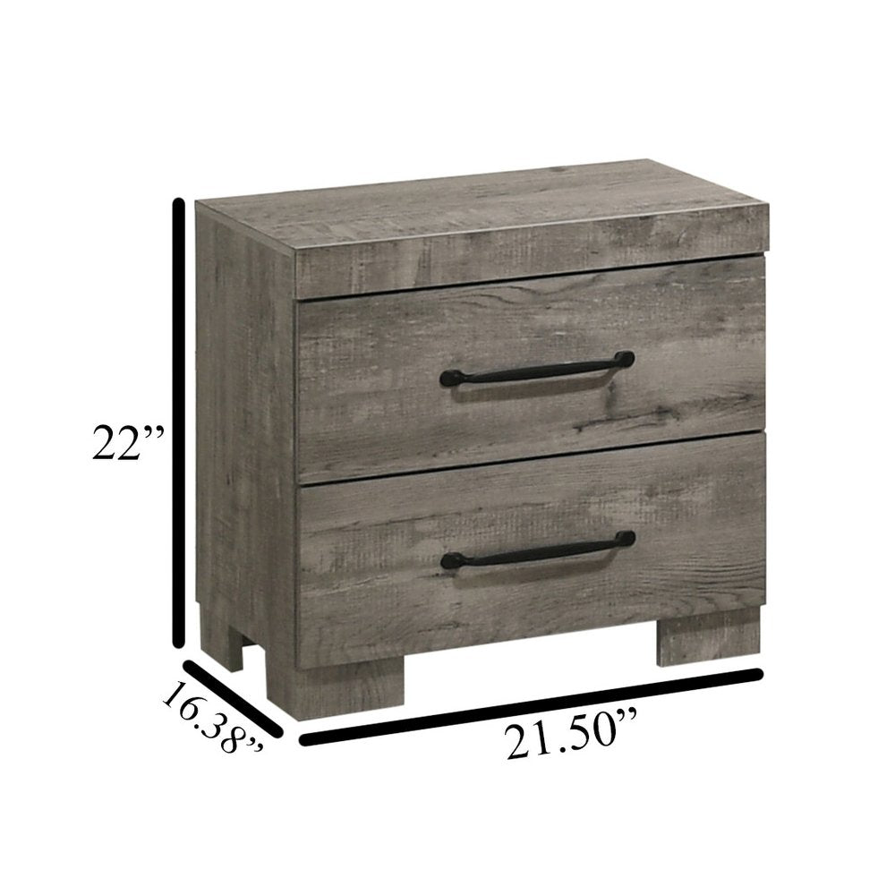 6Pc Modern Queen Size Panel Bedroom Set In Antique Gray Color