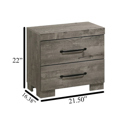 6Pc Modern Queen Size Panel Bedroom Set In Antique Gray Color