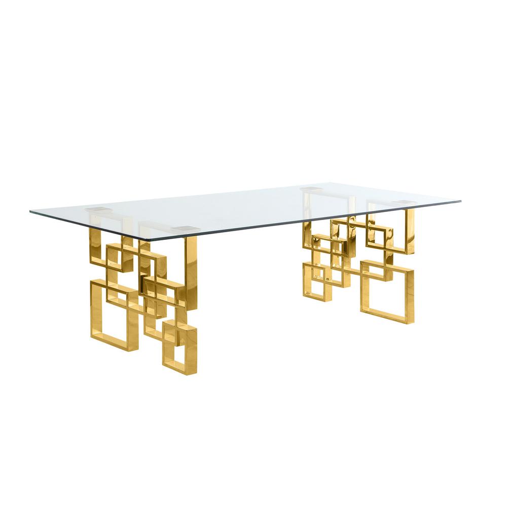 7-piece glam dining set with 6 Black side chairs and one 95" glass dining table