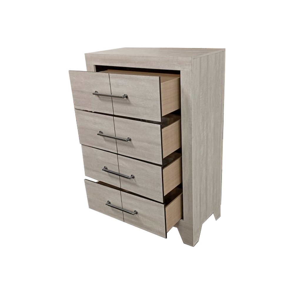 5pc Eastern King Panel Bedroom Set Rustic Gray Oak color