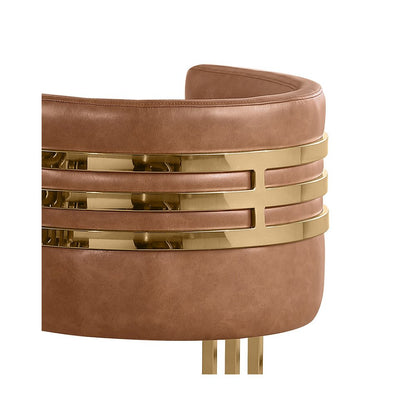 Toffee with Gold Base Barstool, Set of 2