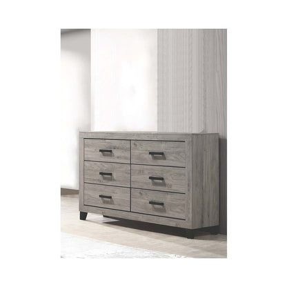 3 piece light gray pannel bedroom set (Bed+NS+Dresser)