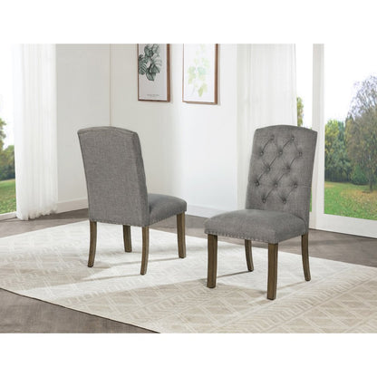 Dark Grey Dining Chair With Linen Fabric