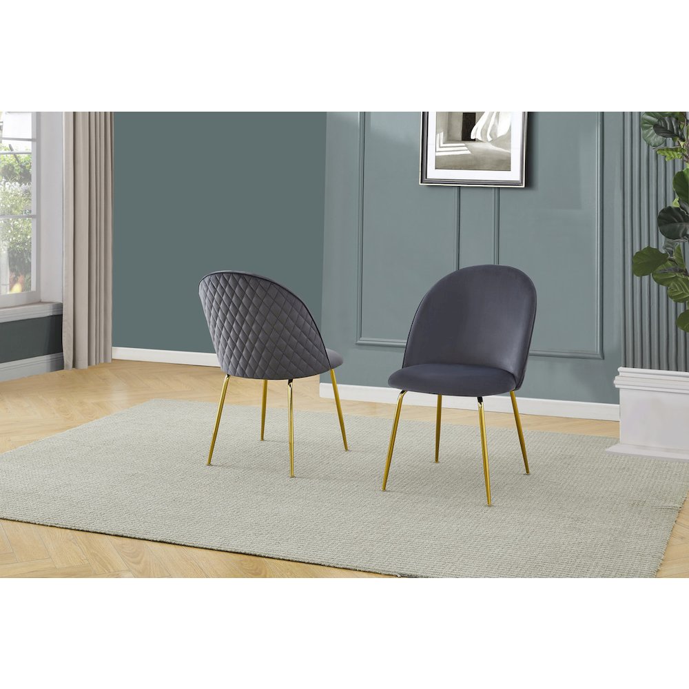 5 piece dining set- Rectangular dining table with 4 Dark grey side chairs