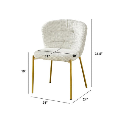 Rectangle Tempered Glass Dining Table With 4 Cream Side Chairs