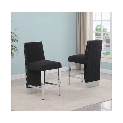 Luxe Black boucle counter height chairs - Set of 2