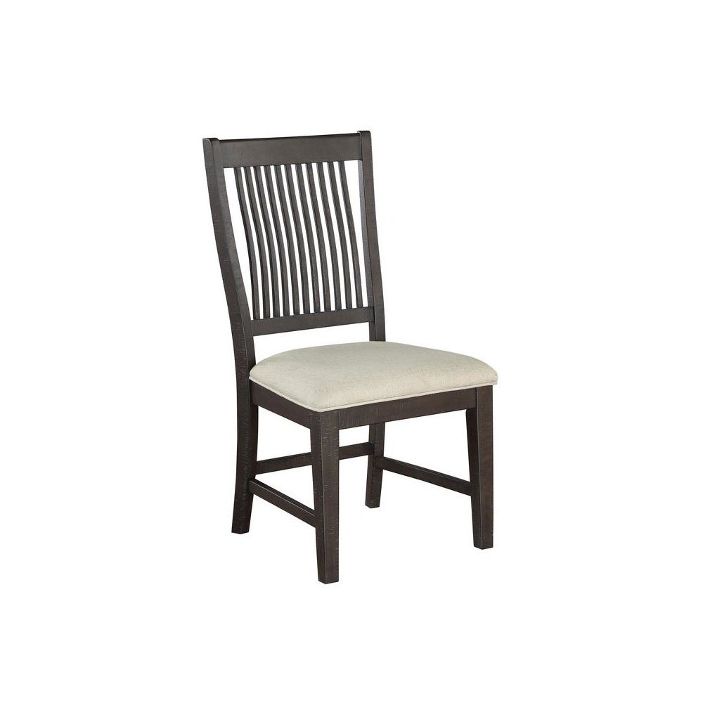 Rustic brown side chair with beige linen fabric, Single chairs
