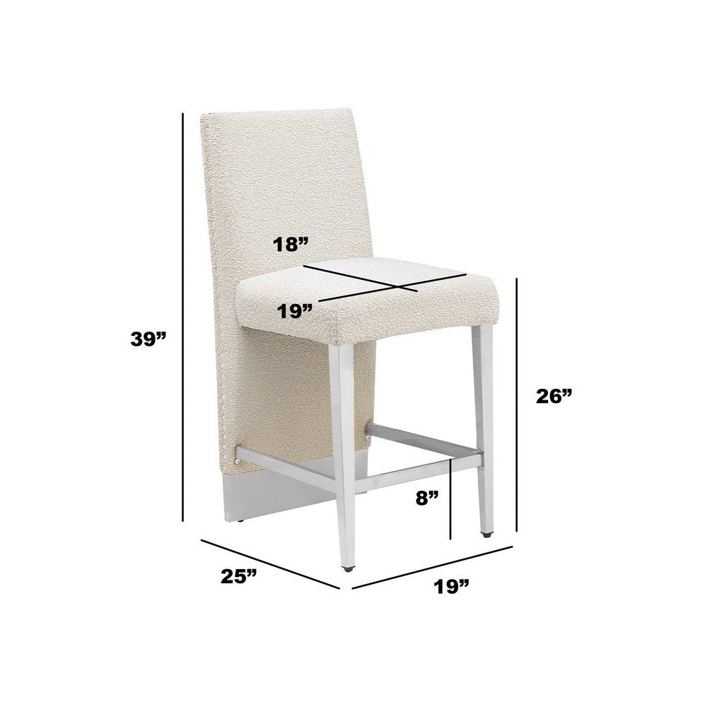 Luxe Black boucle counter height chairs - Set of 2