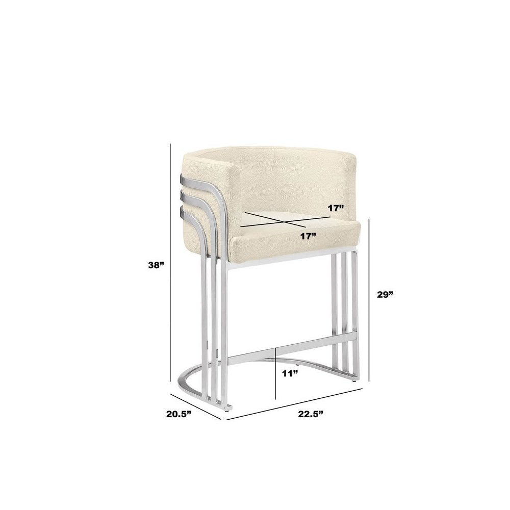 Best Quality furniture Cream with silver barstool, Set of two