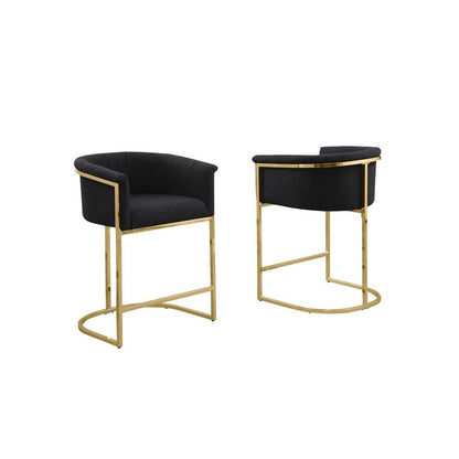 Best Quality teddy Boucle in black counter height chair - Set of 2