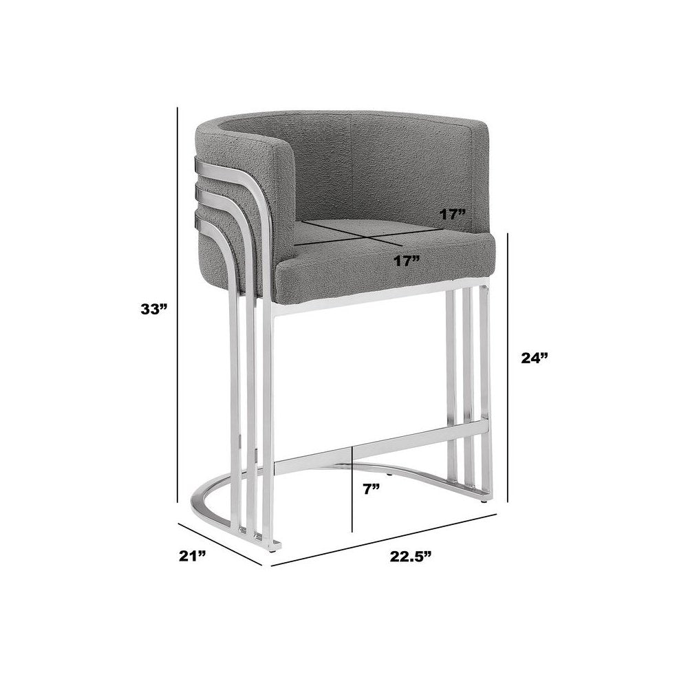 Best Quality furniture Dark grey with silver counter height, Set of two