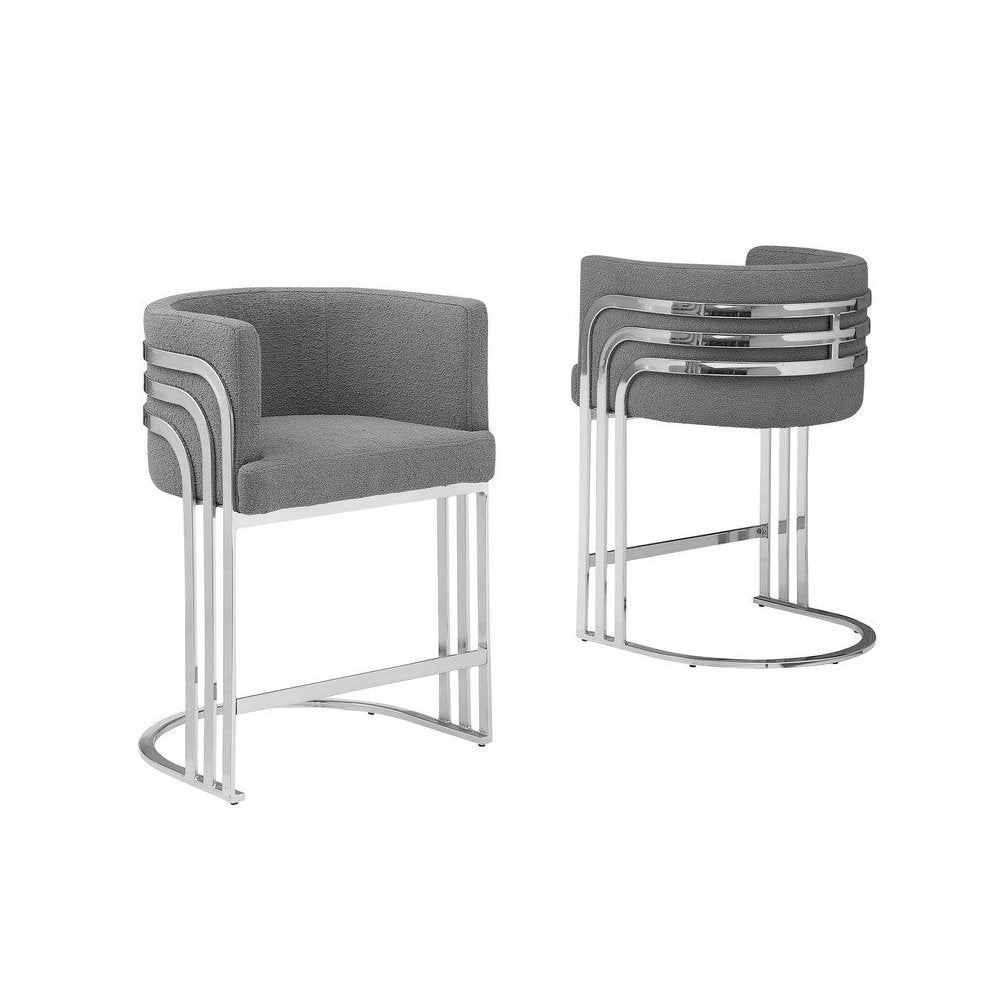 Best Quality furniture Dark grey with silver counter height, Set of two