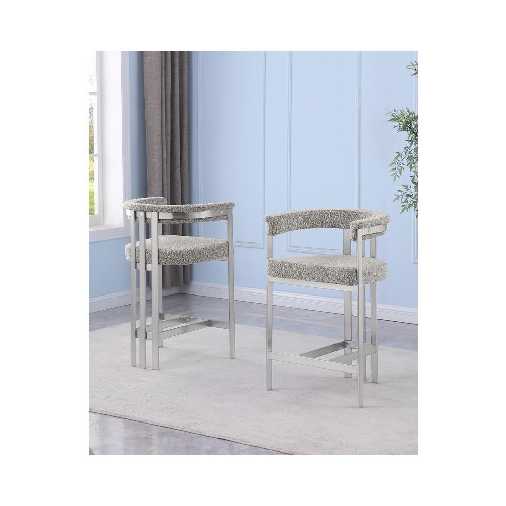 Glam gatsby Rich gray counter height chairs- Set of 2