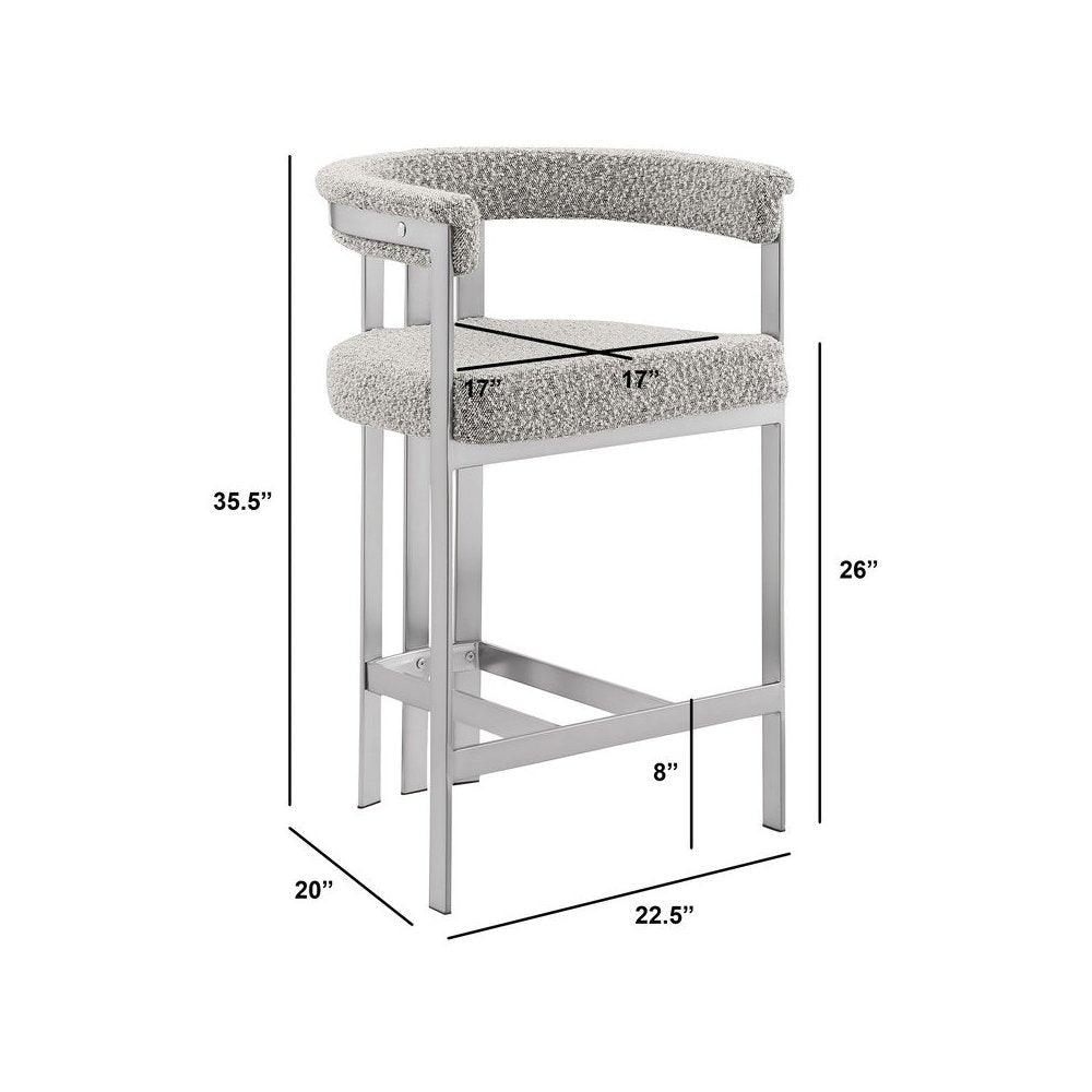 Glam gatsby Rich gray counter height chairs- Set of 2