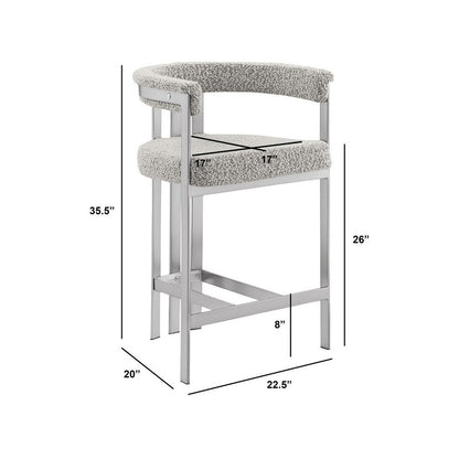 Glam gatsby Rich gray counter height chairs- Set of 2