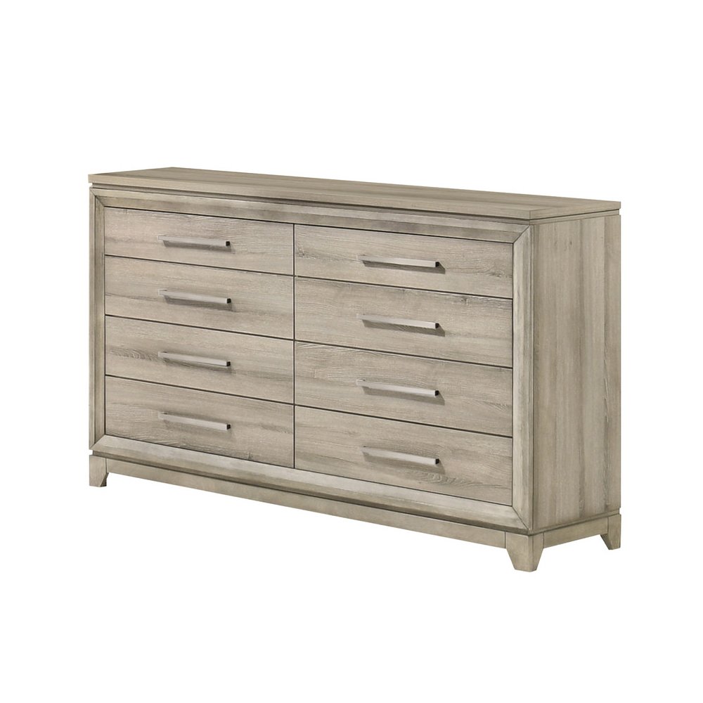 3pc Eastern King Panel Bedroom Set Weathered Greige (Bed, Dresser, Nightstand)
