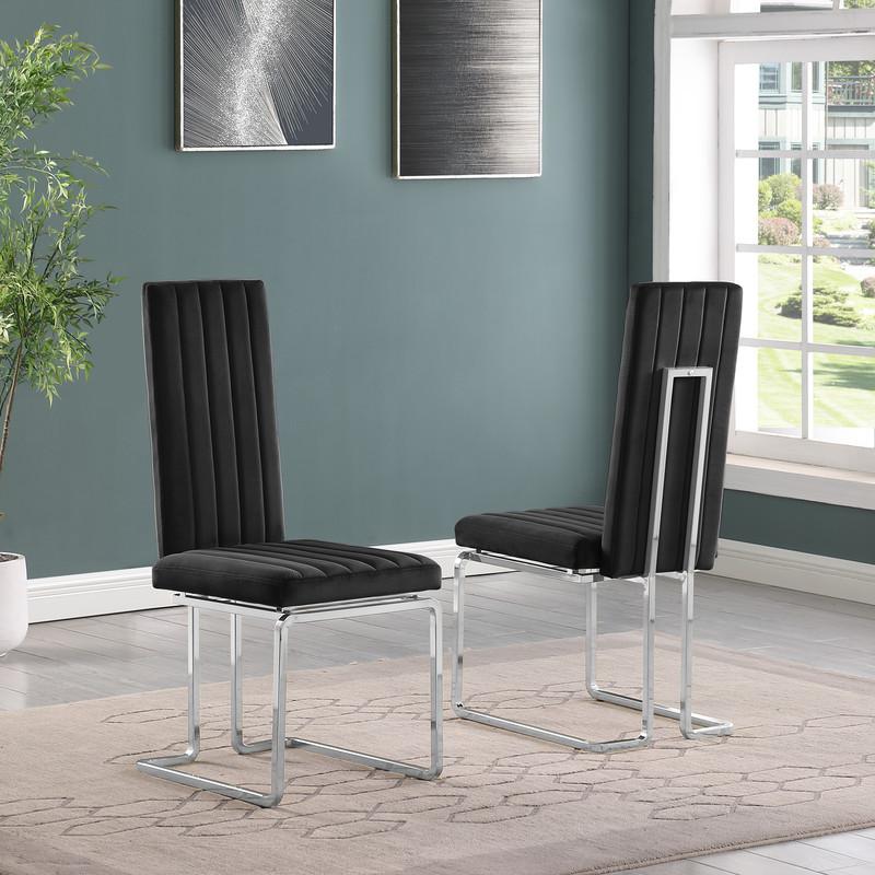 9pc Large(79") marble top dining set with silver base and 8 Black side chairs