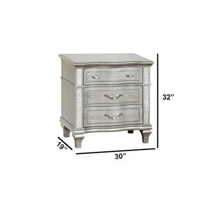 6 Piece Silver Queen Panel Bedroom Set ( Qb+Dresser+Mirror+2Ns+Chest)