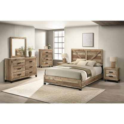 Weathered Brown Pine 4-Drawers Chest