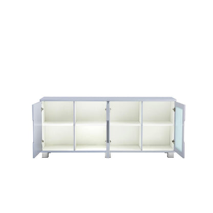 High Gloss light Gray server with 4 doors