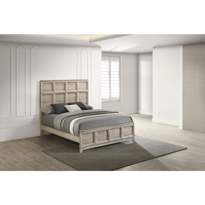 Eastern King Panel Bed  Weathered Greige