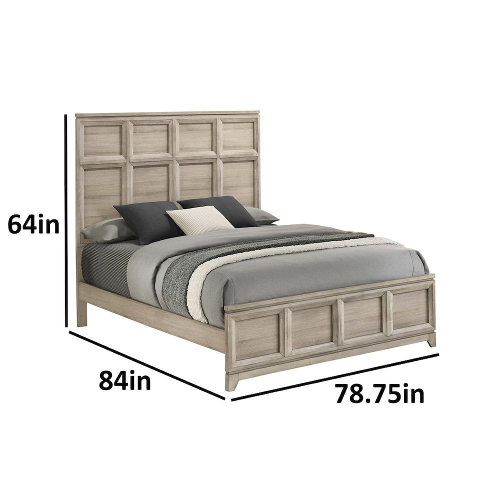 Eastern King Panel Bed  Weathered Greige