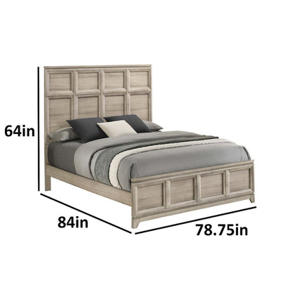 Eastern King Panel Bed  Weathered Greige