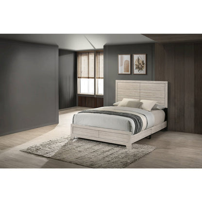 Eastern King Panel Bed  Rustic Gray Oak color
