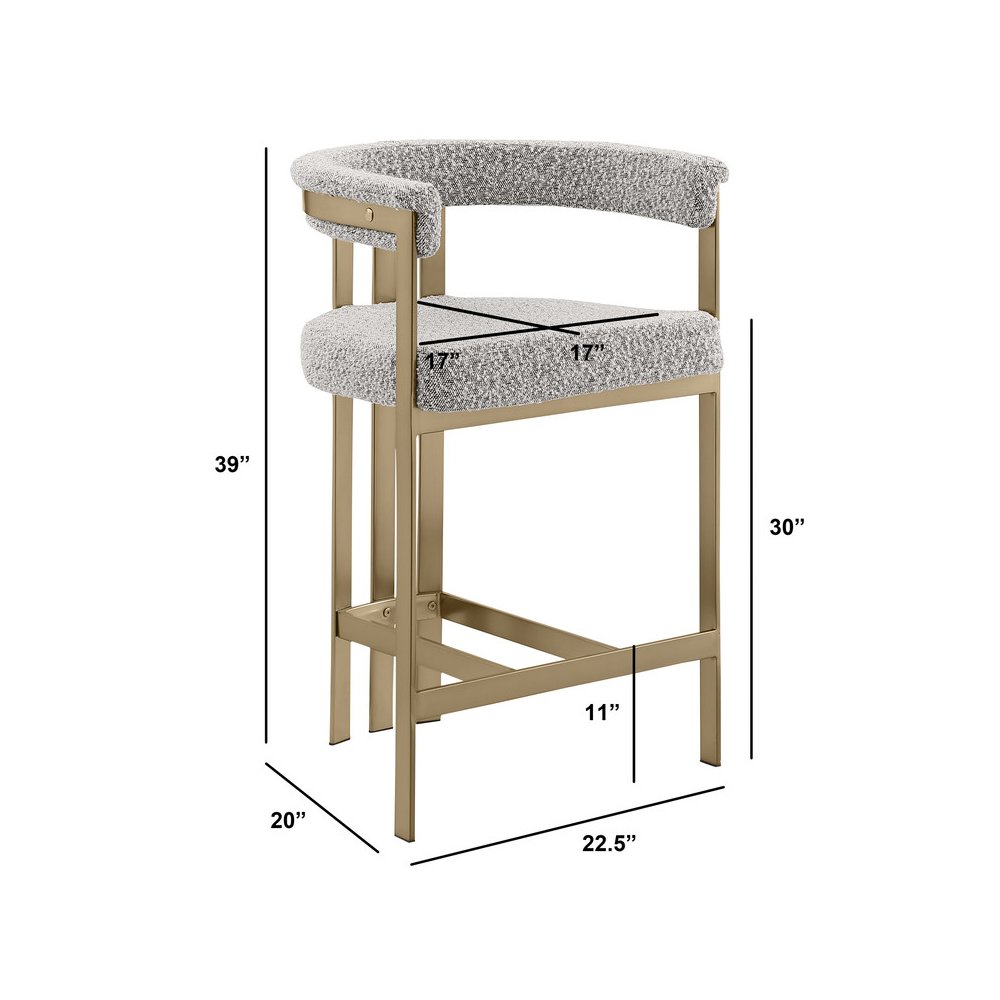 Glam gatsby Rich gray barstools- Set of 1