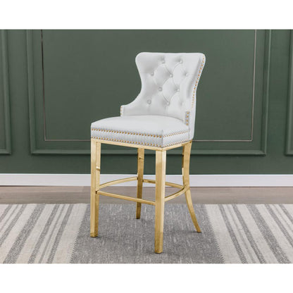 24" upholstered counter height chairs, stainless steel base (SET OF 2)
