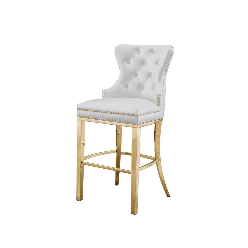 24" upholstered counter height chairs, stainless steel base (SET OF 2)