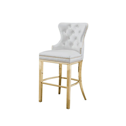24" upholstered counter height chairs, stainless steel base (SET OF 2)