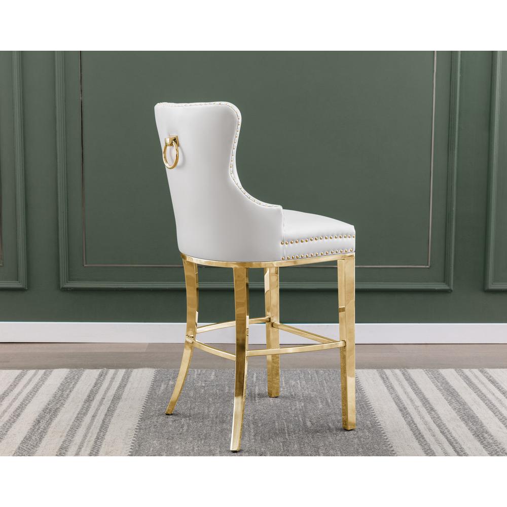 24" upholstered counter height chairs, stainless steel base (SET OF 2)
