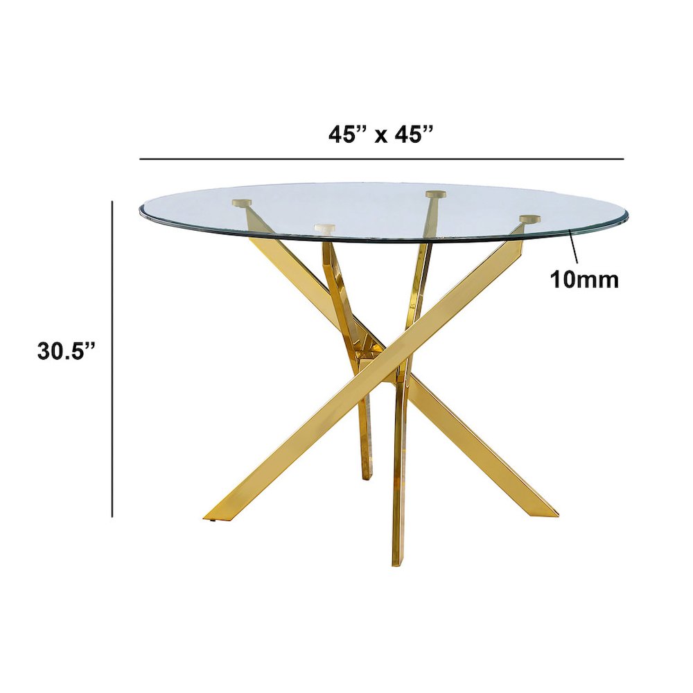 Round Tempered Glass Dining Table With 4 Dark Grey Side Chairs