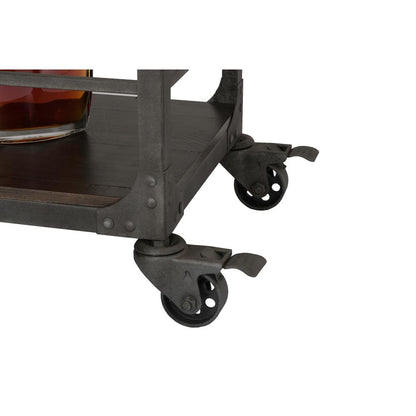 Rustic Espresso Cart w/ Lower Shelf