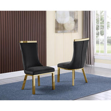 9pc dining set- Recatngle Glass table with gold color base and Black velvet chairs