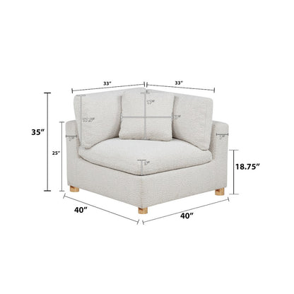 Boucle Modular Corner Chair, Cream
