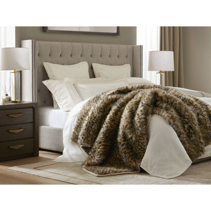Botswana Animal Print Faux Fur Throw Blanket, Leopard color