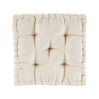 Azza Ivory Chenille Floor Pillow Cushion, Belen Kox