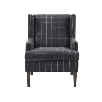 Elegant Gray Accent Chair with Upholstered Seat – Ideal for Any Room