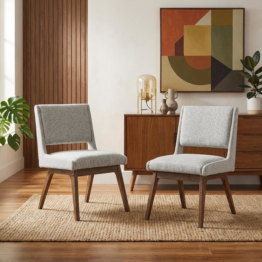 Boerang Dining Side Chair Set of 2 with Boomerang Pattern and Comfortable Design