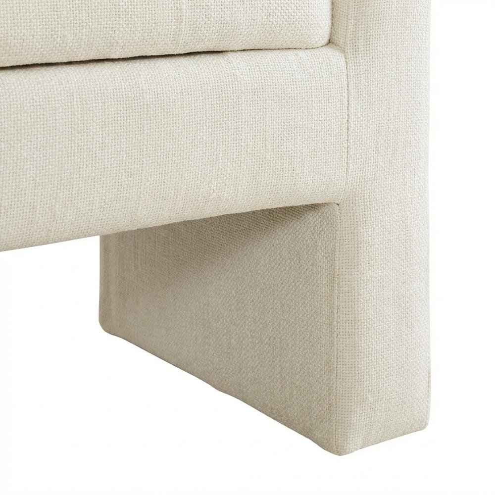 Beige Button-Tufted Storage Bench with Cushioned Top and Versatile Design