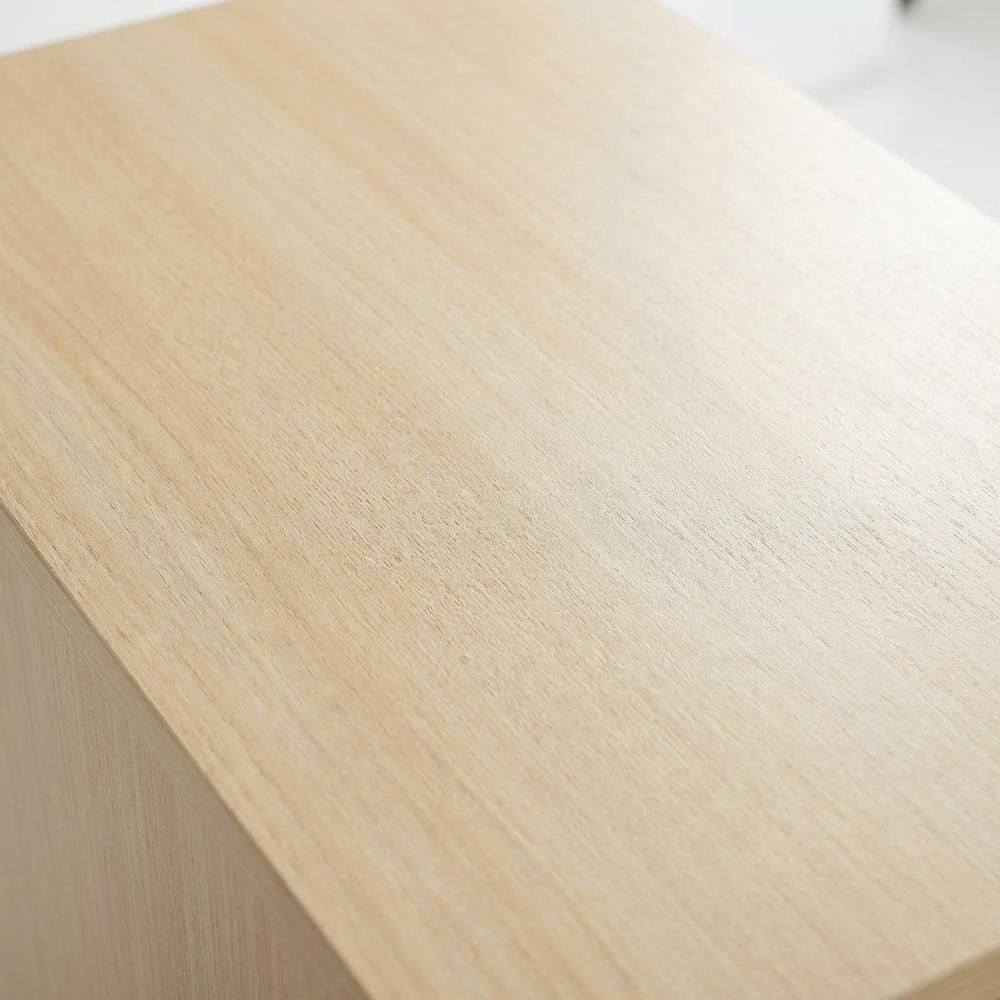 Rattan Accent Side Table with Drawer Storage and Open Shelf