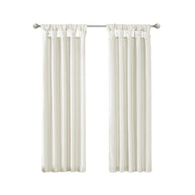 White Twisted Tab Lined Window Curtain Panel, Belen Kox