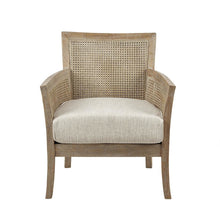 Elegant Beige Wingback Chair – Classic Push Back Recliner for Living Room